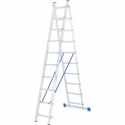 Лестница алюминиевая 2х10 ступеней двухсекционная СИБРТЕХ