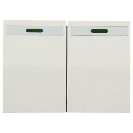 Выключатель СВЕТОЗАР &quot;ЭФФЕКТ&quot; двухклавишный, с эффектом свечения, без вставки и рамки, цвет бежевый, 10A/~250B SV-54435-B купить в Екатеринбурге