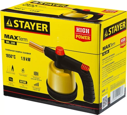 Паяльная лампа газовая STAYER &quot;MASTER&quot;, на баллон, с пьезоподжигом, регулировка пламени, 1850С 55590 купить в Екатеринбурге