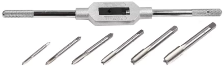 Набор ЗУБР &quot;МАСТЕР&quot; с металлореж. инструментом, метчики однопроходные М4-М12, метчикодержатель - на карточке, 7предметов 28126-H7 купить в Екатеринбурге