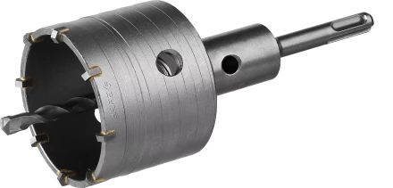 Коронка ЗУБР буровая, коническая посадка центрирующего сверла, SDS-Plus хвостовик, в сборе, 73мм 2918-73_z01 купить в Екатеринбурге