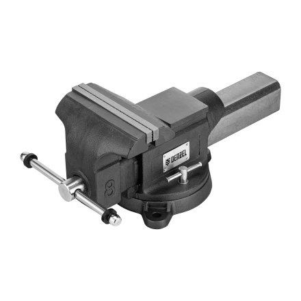 Тиски слесарные BVH-200, 200 мм, поворотные, стальная направляющая, с наковальней //Denzel 18686 купить в Екатеринбурге