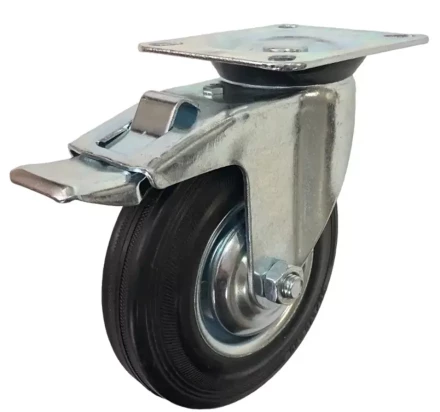 Колесо поворотное резина SCb 80 200 мм с тормозом РФ 1030006 купить в Екатеринбурге