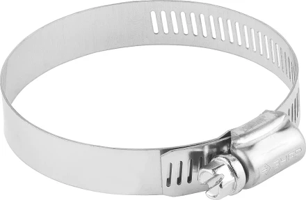 Хомуты ЗУБР &quot;ЭКСПЕРТ&quot;, нерж. сталь, просечная лента 12 мм, 78-101 мм, 2 шт 37815-078-101-2 купить в Екатеринбурге