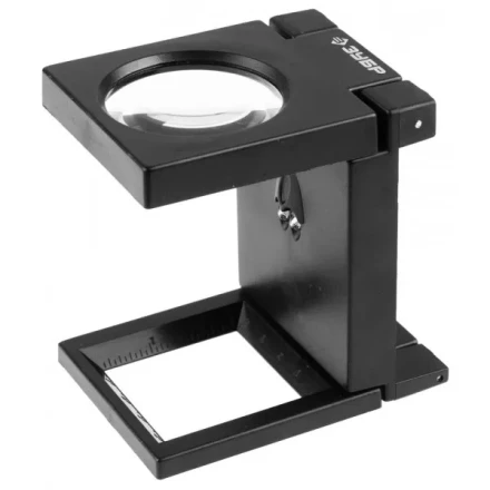 Лупа ЗУБР &quot;МАСТЕР&quot; складная на подставке, светодиодная подсветка, 5 кратное увеличение, диаметр 50мм 40542-50 купить в Екатеринбурге