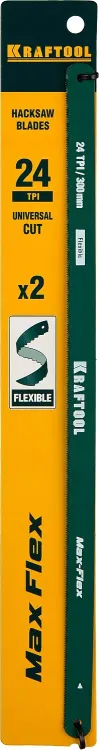 Полотно гибкое Max Flex, KRAFTOOL 15941-24-S2, безопасное, с волнообразной разводкой, 24 TPI, 2шт, 300мм 15941-24-S2 купить в Екатеринбурге