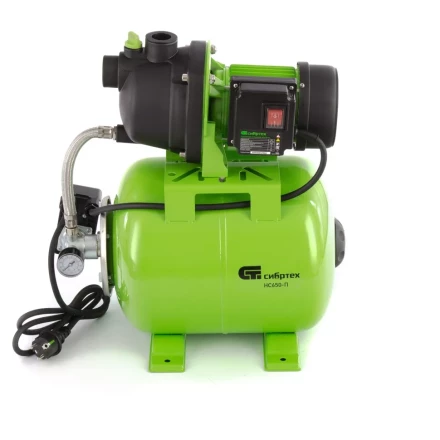 Насосная станция НС650-П, 650 Вт, напор 37 м, 3200 л/ч, ресивер 19 л Сибртех 97247 купить в Екатеринбурге