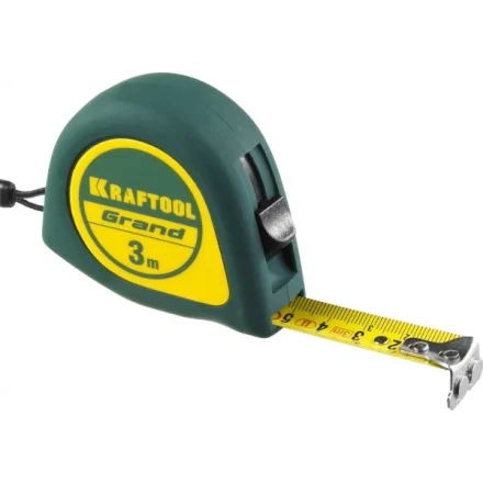 Рулетка KRAFTOOL GRAND, обрезиненный пластиковый корпус, 3м/16мм 34022-03-16 купить в Екатеринбурге