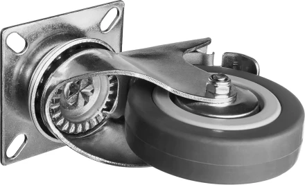 ЗУБР d 75 мм, г/п 50 кг, резина/полипропилен, поворотное колесо c тормозом (30956-75-B) купить в Екатеринбурге