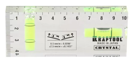Уровень KRAFTOOL &quot;PRO&quot; &quot;CRYSTAL&quot; 2 ампулы, 40х100мм 1-34865-040 купить в Екатеринбурге