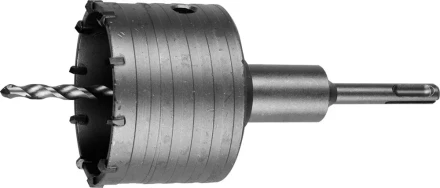 Коронка ЗУБР буровая, коническая посадка центрирующего сверла, SDS-Plus хвостовик, в сборе, 83мм 2918-83_z01 купить в Екатеринбурге