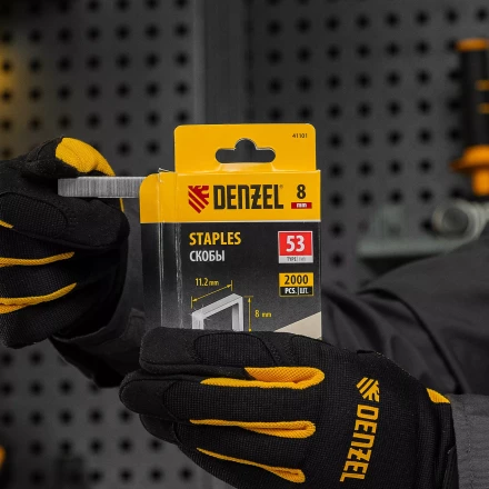 Скобы, 8 мм, для мебельного степлера, тип 53, 2000 шт. Denzel 41101 купить в Екатеринбурге