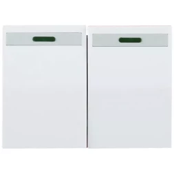 Выключатель СВЕТОЗАР &quot;ЭФФЕКТ&quot; двухклавишный, с эффектом свечения, без вставки и рамки, цвет белый, 10A/~250B SV-54435-W