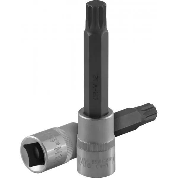 Торцевая насадка 1/2"DR вставка SPLINE M10x100мм для ГБЦ двигателей VAG  S64H4212 Jonnesway 49466 купить в Екатеринбурге
