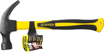 Молоток-гвоздодер &quot;Fiberglass&quot; с фиберглассовой рукояткой, 560 г, STAYER Professional 2026-560_z01 купить в Екатеринбурге