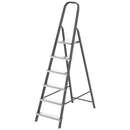 Стремянка 6 ступеней стальной Профиль алюминиевые ступени Россия Сибртех 97956 купить в Екатеринбурге