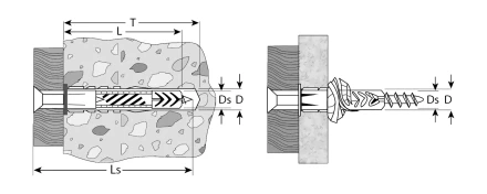 Дюбели универсальные с бортиком с саморезами пакет серия МАСТЕР купить в Екатеринбурге