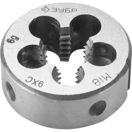 Плашка ЗУБР "МАСТЕР" круглая ручная для нарезания метрической резьбы, М18 x 2,5 4-28022-18-2.5 купить в Екатеринбурге