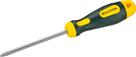 Отвертка KRAFTOOL, Cr-Mo-V сталь, двухкомпонентная противоскользящая рукоятка, PZ, №2x100мм 250073-2-100 купить в Екатеринбурге