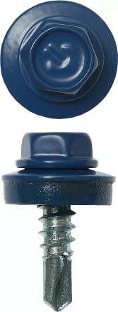 Саморезы ЗУБР &quot;ПРОФЕССИОНАЛ&quot; окраш., RAL 5005 синий насыщен., для крепл. кров. матер. к металл. констр., 5.5x19мм, 500шт 4-300315-55-019-5005 купить в Екатеринбурге