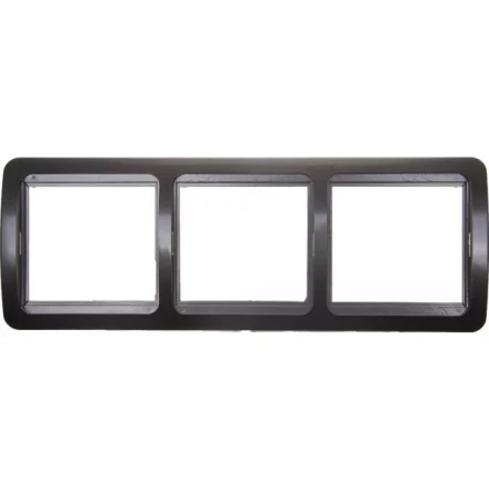 Панель СВЕТОЗАР &quot;ГАММА&quot; накладная, вертикальная, цвет темно-серый металлик, 3 гнезда SV-54149-DM купить в Екатеринбурге