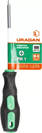 Отвертка URAGAN c двухкомпонентной рукояткой, PH1 x 100мм 25076-1-10_z01 купить в Екатеринбурге
