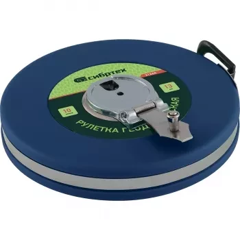 Рулетка геодезическая 50 м х 13 мм СИБРТЕХ закрытый корпус,фиберглассовая лента 31263 купить в Екатеринбурге