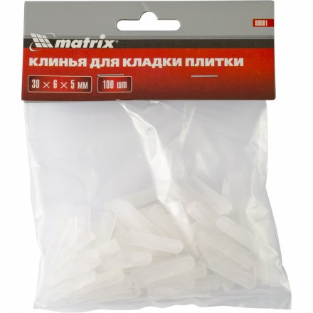 Клинья для кладки плитки 30 х 6 х 5 мм упаковка 100 штук Matrix 88081 купить в Екатеринбурге