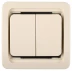 Выключатель СВЕТОЗАР &quot;ГАММА&quot; двухклавишный, без подсветки, цвет бежевый, 10А/~250В SV-54134-B купить в Екатеринбурге