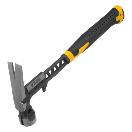 Молоток строительный 450 г, цельнокованый,боек с магнитом, двухкомп. обрезин. рук-ка Denzel 10468 купить в Екатеринбурге