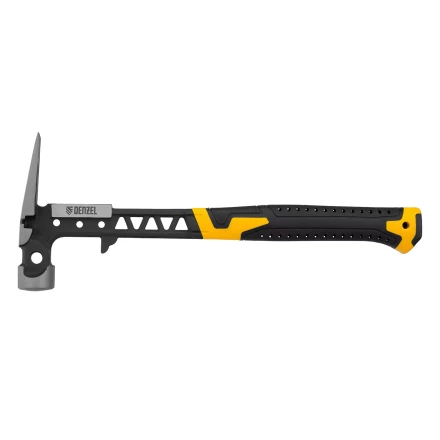 Молоток строительный 450 г, цельнокованый,боек с магнитом, двухкомп. обрезин. рук-ка Denzel 10468 купить в Екатеринбурге