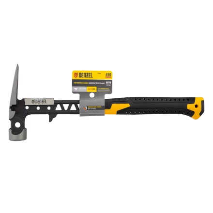 Молоток строительный 450 г, цельнокованый,боек с магнитом, двухкомп. обрезин. рук-ка Denzel 10468 купить в Екатеринбурге