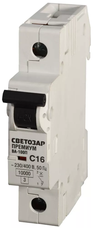 Выключатель автоматический СВЕТОЗАР "ПРЕМИУМ" 1-полюсный, 63 A, "C", откл. сп. 10 кА, 230 / 400 В SV-49031-63-C купить в Екатеринбурге