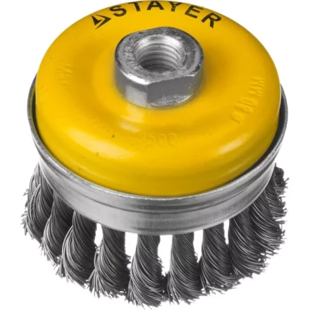STAYER &quot;PROFESSIONAL&quot;. Щетка чашечная усиленная для УШМ, жгутированная стальная проволока 0,5мм, 80ммхМ14 35137-080 купить в Екатеринбурге