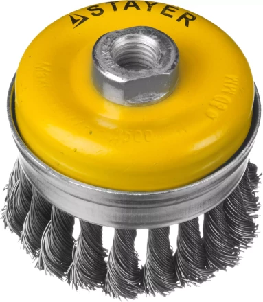 STAYER &quot;PROFESSIONAL&quot;. Щетка чашечная усиленная для УШМ, жгутированная стальная проволока 0,5мм, 80ммхМ14 35137-080 купить в Екатеринбурге