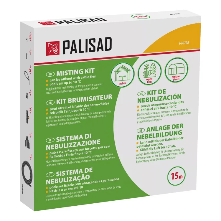 Система туманообразования Palisad 676798, полиэтиленовый шланг, длина 15 м, форсунки 15 шт купить в Екатеринбурге