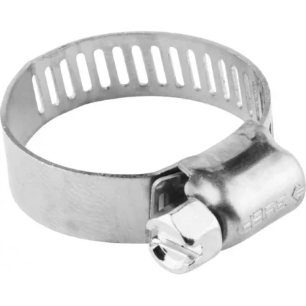 Хомуты ЗУБР &quot;ЭКСПЕРТ&quot;, нерж. сталь, просечная лента 8 мм, 13-26 мм, 200 шт 37811-13-26-200 купить в Екатеринбурге