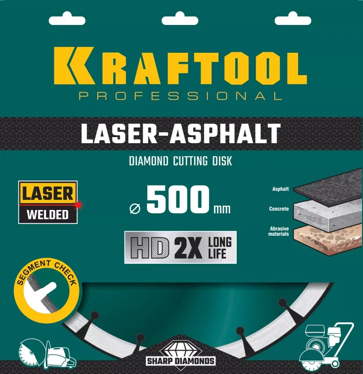 Диски алмазные отрезные для бетонорезов и швонарезчиков ASPHALT 36687-500 купить в Екатеринбурге