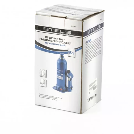 Домкрат гидравлический бутылочный 6 т h подъема 207-404 мм Stels 51164 купить в Екатеринбурге