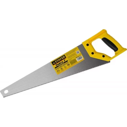 Ножовка универсальная (пила) &quot;Тайга-7&quot;, 450мм,7TPI, закаленный зуб, рез вдоль и поперек волокон, для средн заготовок, фанеры, ДСП,МДФ, STAYER 15050-45_z02 купить в Екатеринбурге