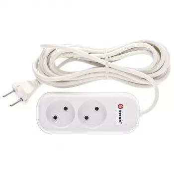 Удлинитель бытовой серия EU, без заземления, 5м, 2 роз., 6А Stern 95722 купить в Екатеринбурге