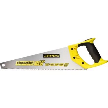 Ножовка универсальная SuperCut 500 мм, 7 TPI, 3D зуб, рез вдоль и поперек волокон, для средних заготовок из всех видов материалов, STAYER 1512-50 купить в Екатеринбурге