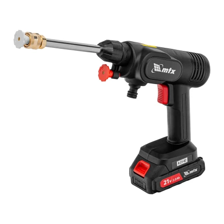Моечная машина высокого давления аккумуляторная А-21-02, 40 бар, 4 л/мин, Li-ion 21 В, 2 акк.// MTX купить в Екатеринбурге