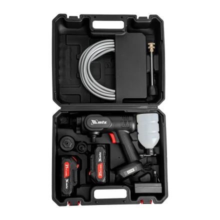 Моечная машина высокого давления аккумуляторная А-21-02, 40 бар, 4 л/мин, Li-ion 21 В, 2 акк.// MTX купить в Екатеринбурге