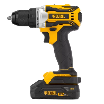 Дрель-шуруповерт аккумуляторная Denzel  BLDL-18-0 26140, бесщет.2 Li-Ion, 18 В купить в Екатеринбурге