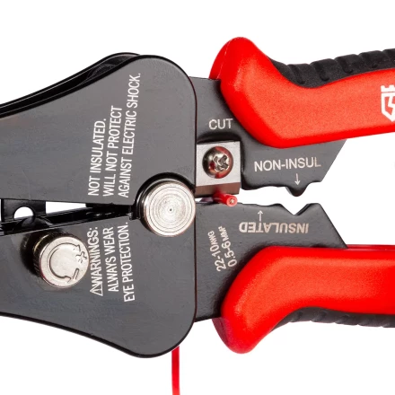 Полуавтоматический стриппер КВТ WS-03 для снятия изоляции с проводов 0.5–6.0 мм с функцией опрессовки и модулем резки CutPro (101542) купить в Екатеринбурге