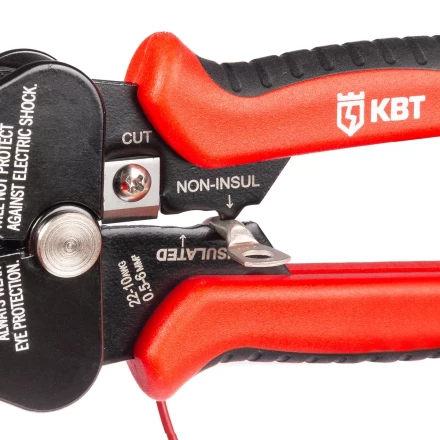 Полуавтоматический стриппер КВТ WS-03 для снятия изоляции с проводов 0.5–6.0 мм с функцией опрессовки и модулем резки CutPro (101542) купить в Екатеринбурге