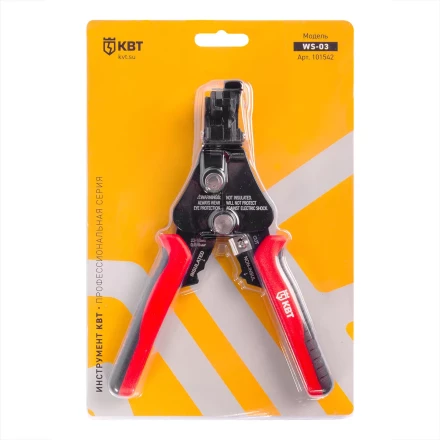 Полуавтоматический стриппер КВТ WS-03 для снятия изоляции с проводов 0.5–6.0 мм с функцией опрессовки и модулем резки CutPro (101542) купить в Екатеринбурге