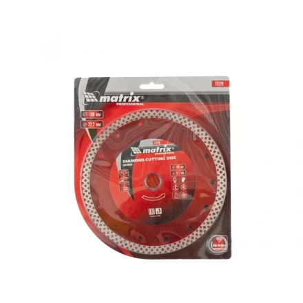 Диск алмазный отрезной сплошной 180 х 22,2 мм сухая резка MATRIX Professional 73128 купить в Екатеринбурге