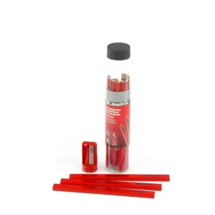 Набор карандашей малярных прямоугольных с точилкой в тубе 175мм 10шт MATRIX 84814 купить в Екатеринбурге